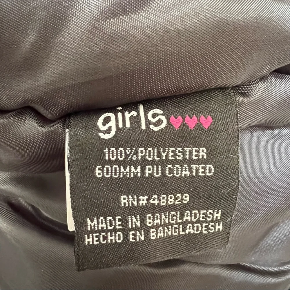 GIRLS Brooklyn Racing Moto Bomber Jacket Puffer‎ Black Red Patches Grunge Sporty